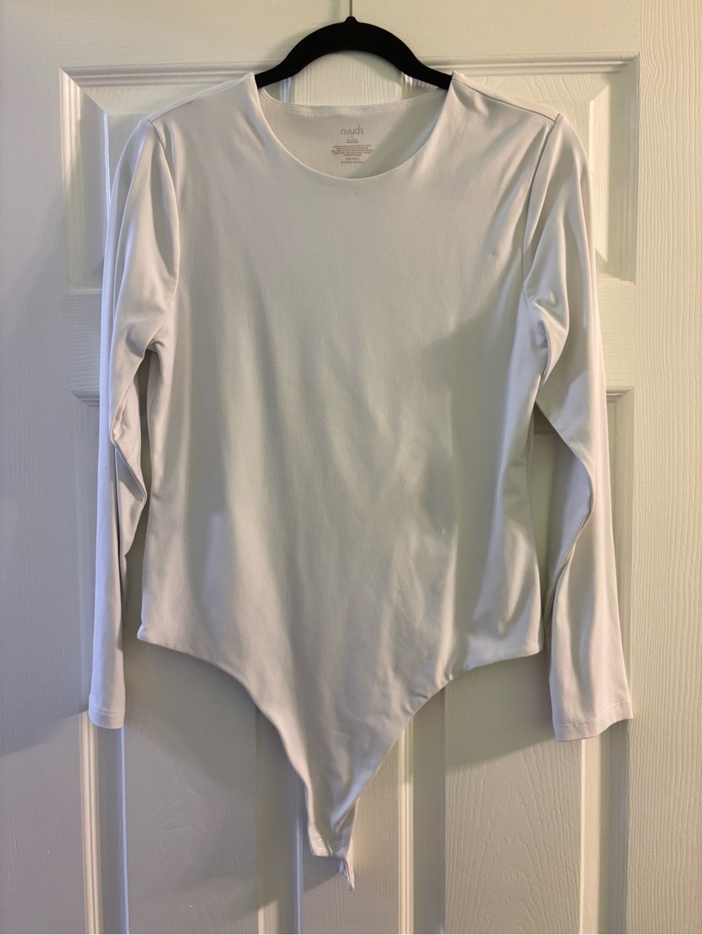 Nuuds White Long-Sleeve Bodysuit